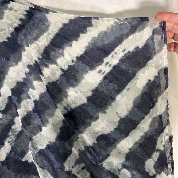 Chico's Blouse Top Women's S/M Blue Sheer Round Neck Slit Sleeve Pullover - Picture 6 of 12